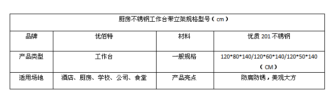 好色先生APP下载不锈钢工作台带立架规格型号